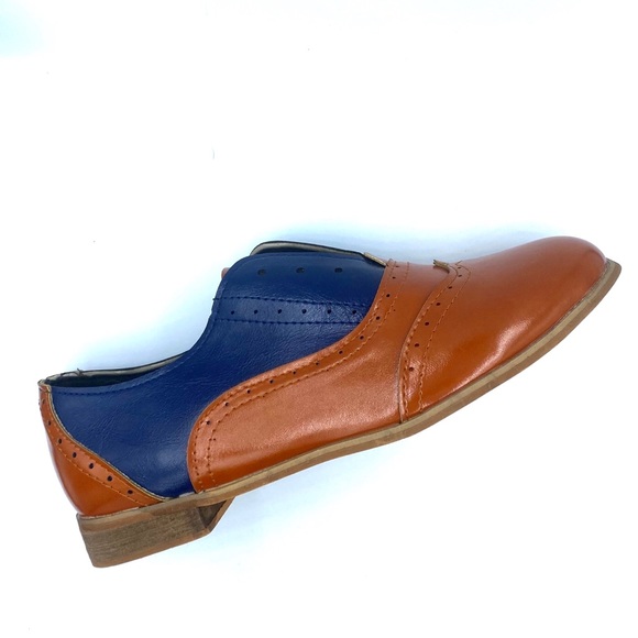 NWT Slip On Brogue Oxfords - Faux Leather - Navy - Picture 6 of 16